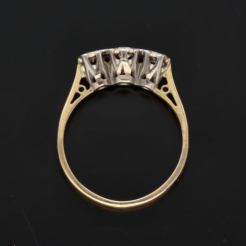 18ct Yellow Gold and Diamond Trilogy Ring image-6