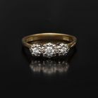18ct Yellow Gold and Diamond Trilogy Ring