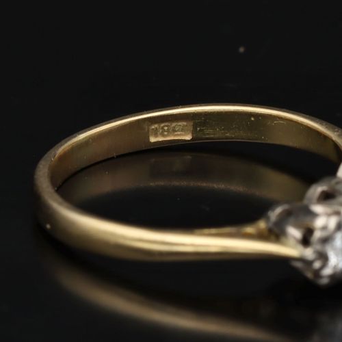 18ct Yellow Gold and Diamond Trilogy Ring image-4