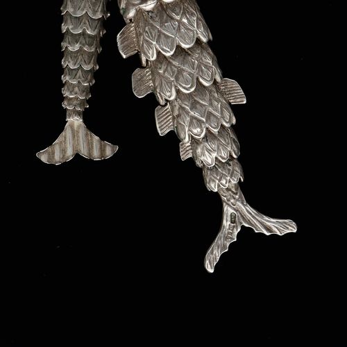 Vintage Silver Articulated Fish Pendant Necklace image-6