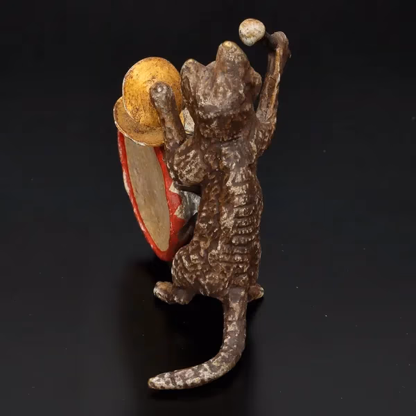Austrian Cold Painted Bronze Drummer Cat
