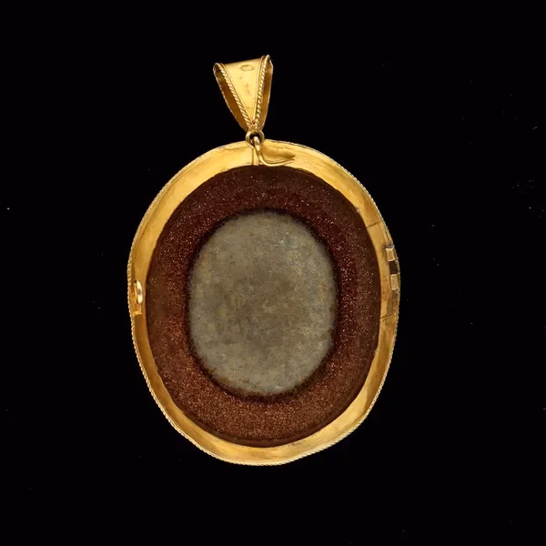 Vintage Goldstone and Micro Mosaic Pendant