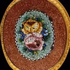 Vintage Goldstone and Micro Mosaic Pendant