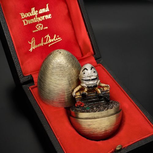 Stuart Devlin Gilt Silver Humpty Dumpty Surprise Egg image-1