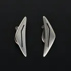 Pair of Hans Hansen Sterling Silver and Enamel Earrings