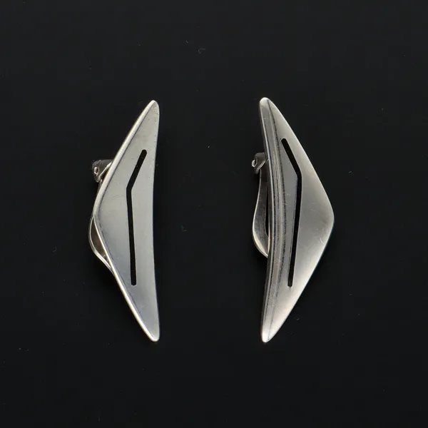 Pair of Hans Hansen Sterling Silver and Enamel Earrings