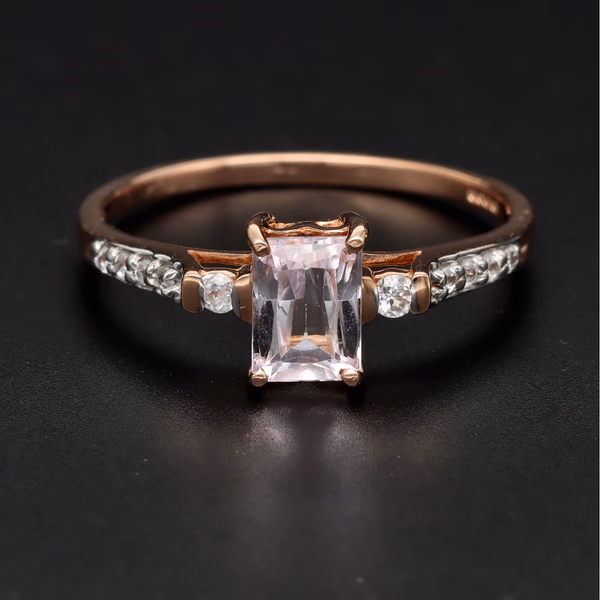 9ct Rose Gold Lilac Kunzite Zircon Ring