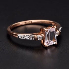9ct Rose Gold Lilac Kunzite Zircon Ring