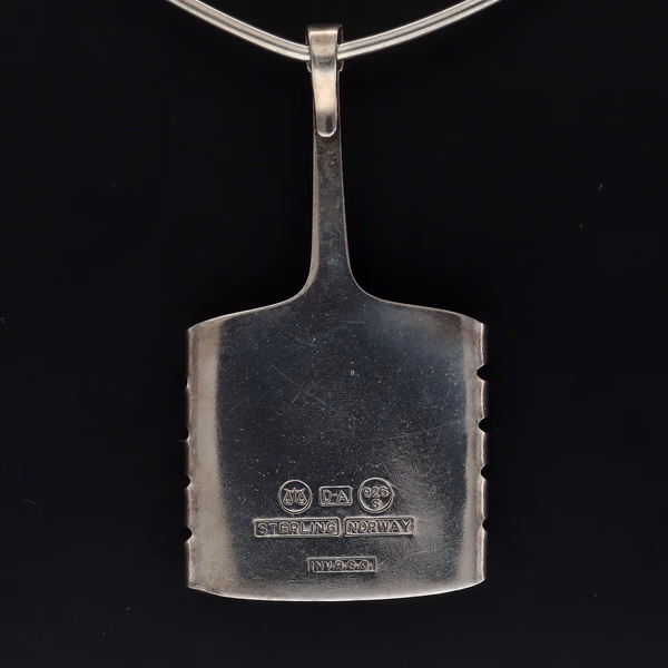 David Andersen Silver Harp Design Pendant