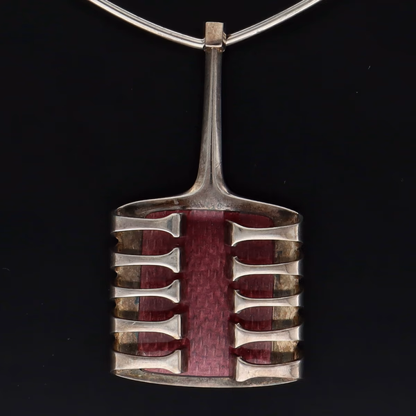 David Andersen Silver Harp Design Pendant