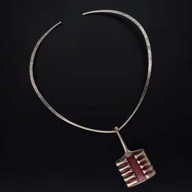 David Andersen Silver Harp Design Pendant
