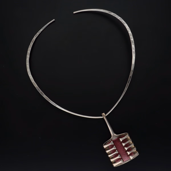 David Andersen Silver Harp Design Pendant