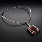 David Andersen Silver Harp Design Pendant