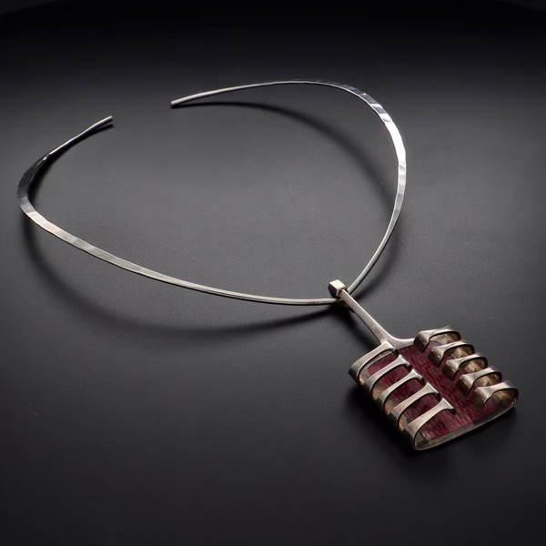 David Andersen Silver Harp Design Pendant