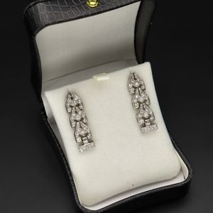 1930s Platinum Old Cut Diamond Earrings