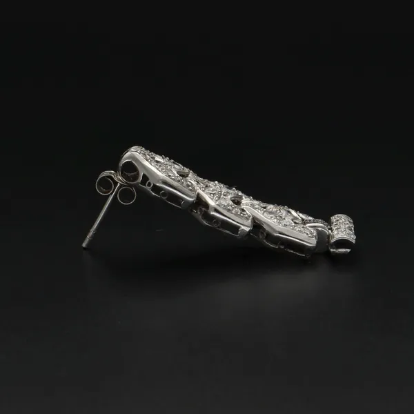 1930s Platinum Old Cut Diamond Earrings