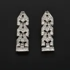 1930s Platinum Old Cut Diamond Earrings