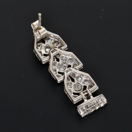 1930s Platinum Old Cut Diamond Earrings image-6