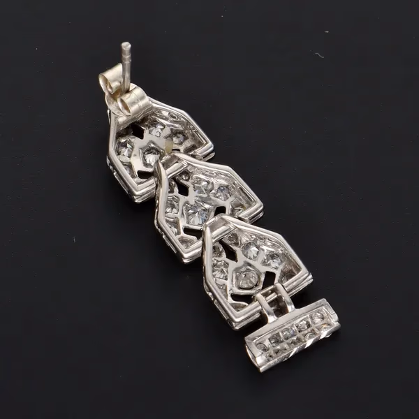 1930s Platinum Old Cut Diamond Earrings