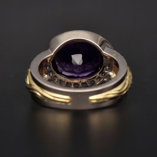 18ct Gold Amethyst and Diamond Ring image-5