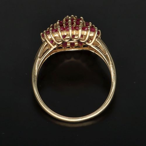 9ct Gold Ruby Cluster Ring image-4