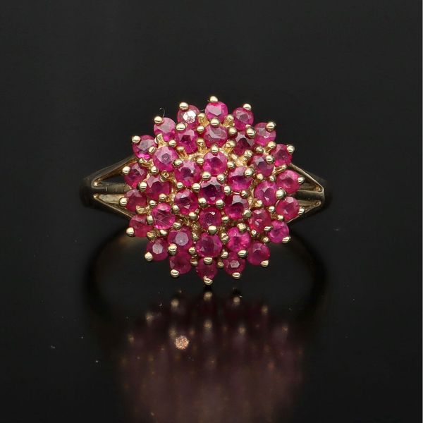 9ct Gold Ruby Cluster Ring