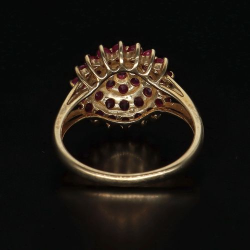 9ct Gold Ruby Cluster Ring image-5
