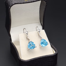 Topaz Drop Earrings Marked 375