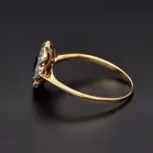 Edwardian 18ct Gold Diamond and Sapphire Cluster Ring