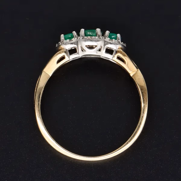 Gold Emerald Diamond Ring