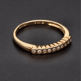 Vintage 9ct Gold Diamond Half Hoop Ring