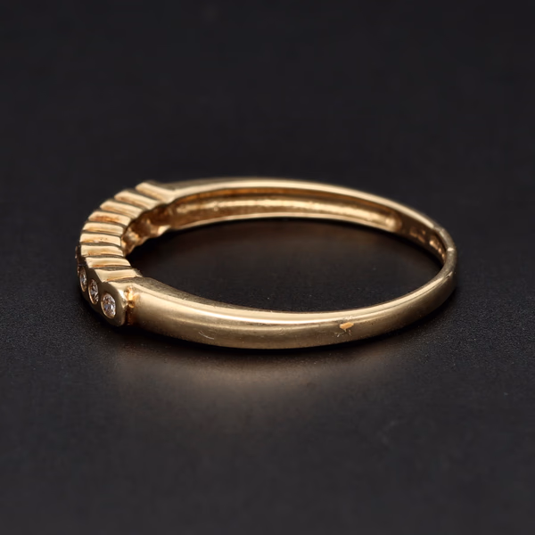 Vintage 9ct Gold Diamond Half Hoop Ring