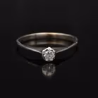 Retro White Gold 0.15ct Diamond Ring. London 1981