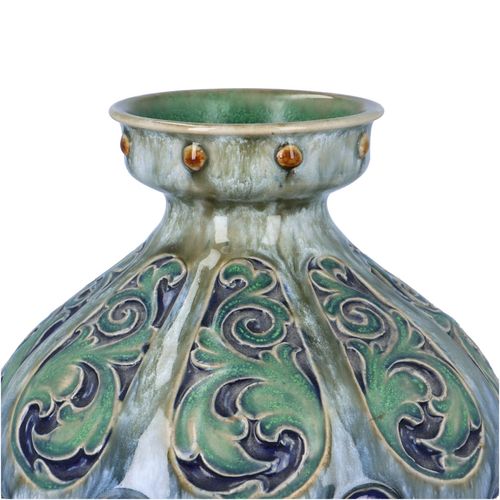 Doulton Lambeth Floral Design Bulbous Vase image-3