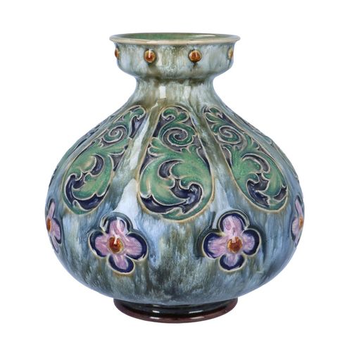 Doulton Lambeth Floral Design Bulbous Vase image-2