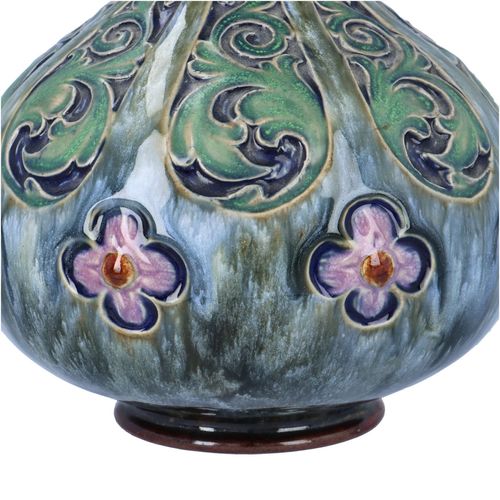 Doulton Lambeth Floral Design Bulbous Vase image-4