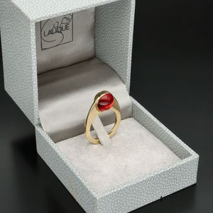 Lalique Oxygene Red Crystal Ring