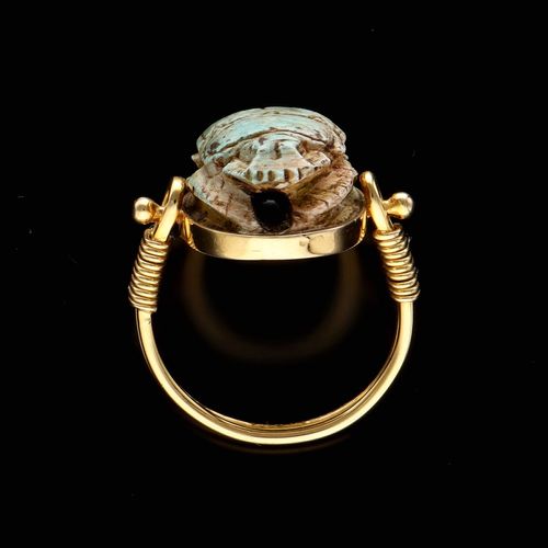 Antique 15ct Gold Swivel Scarab Ring image-5