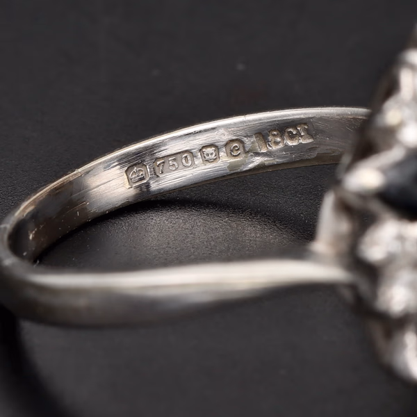 18ct White Gold Sapphire and Diamond Ring