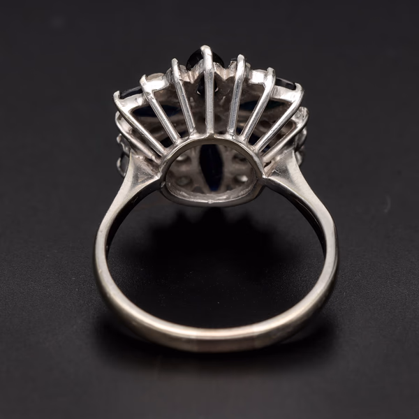 18ct White Gold Sapphire and Diamond Ring