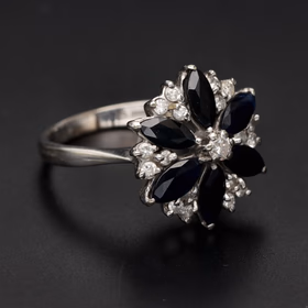 18ct White Gold Sapphire and Diamond Ring