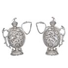 Very Rare Pair of Silver Chuskis Jugs