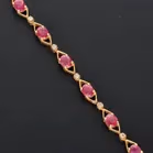 Heavy 18ct Yellow Gold 5.5ct Burmese Ruby & Diamond Bracelet