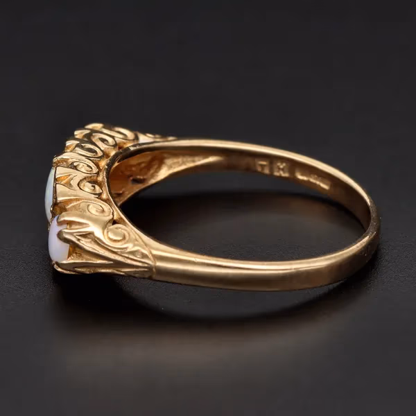 Gold Opal Diamond Ring
