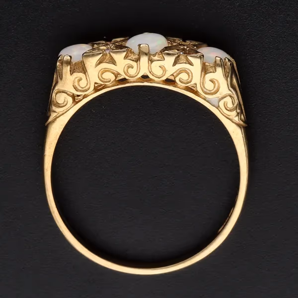 Gold Opal Diamond Ring