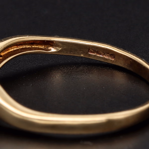 9ct Gold Orange Sapphire Diamond Ring