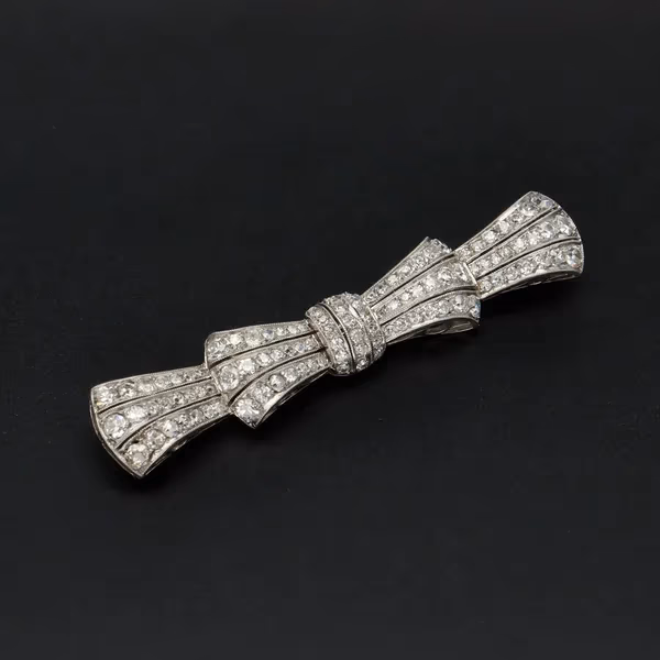 Bow-Shaped 3.00ct Diamond Brooch