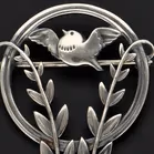 Vintage Danish Sterling Silver "Bird in Wheat" Brooch