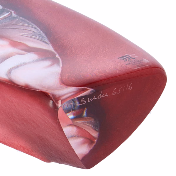 Mats Jonasson Batzeba Red Masq Crystal Sculpture