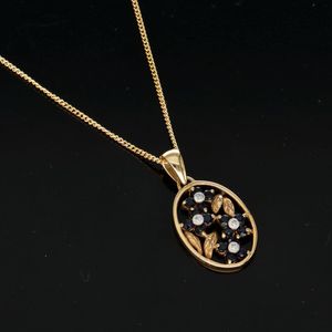 9ct Gold Sapphire and Diamond Pendant Necklace